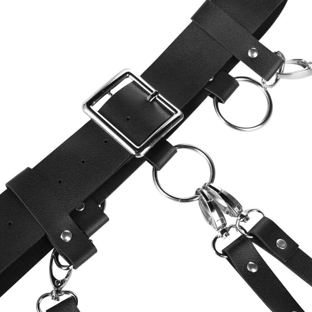 2298 Women Leather Tassel Waist Belt Gothic Fringe Long Punk - Picture 8 of 8